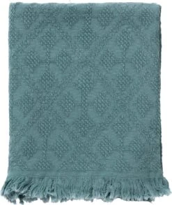 Dutch Decor - BELLE - Plaid Van Katoen 130x180 Cm Sagebrush Green - Groen - Deken