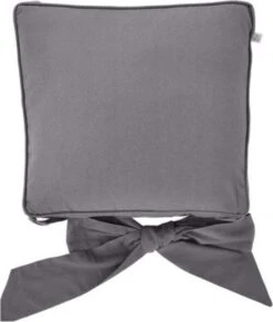 Dutch Decor - JAVAAN - Stoelkussen Met Lint Charcoal Gray 45x45 Cm - Grijs - Zitkussen -Dutch Decor 1018x1200 1