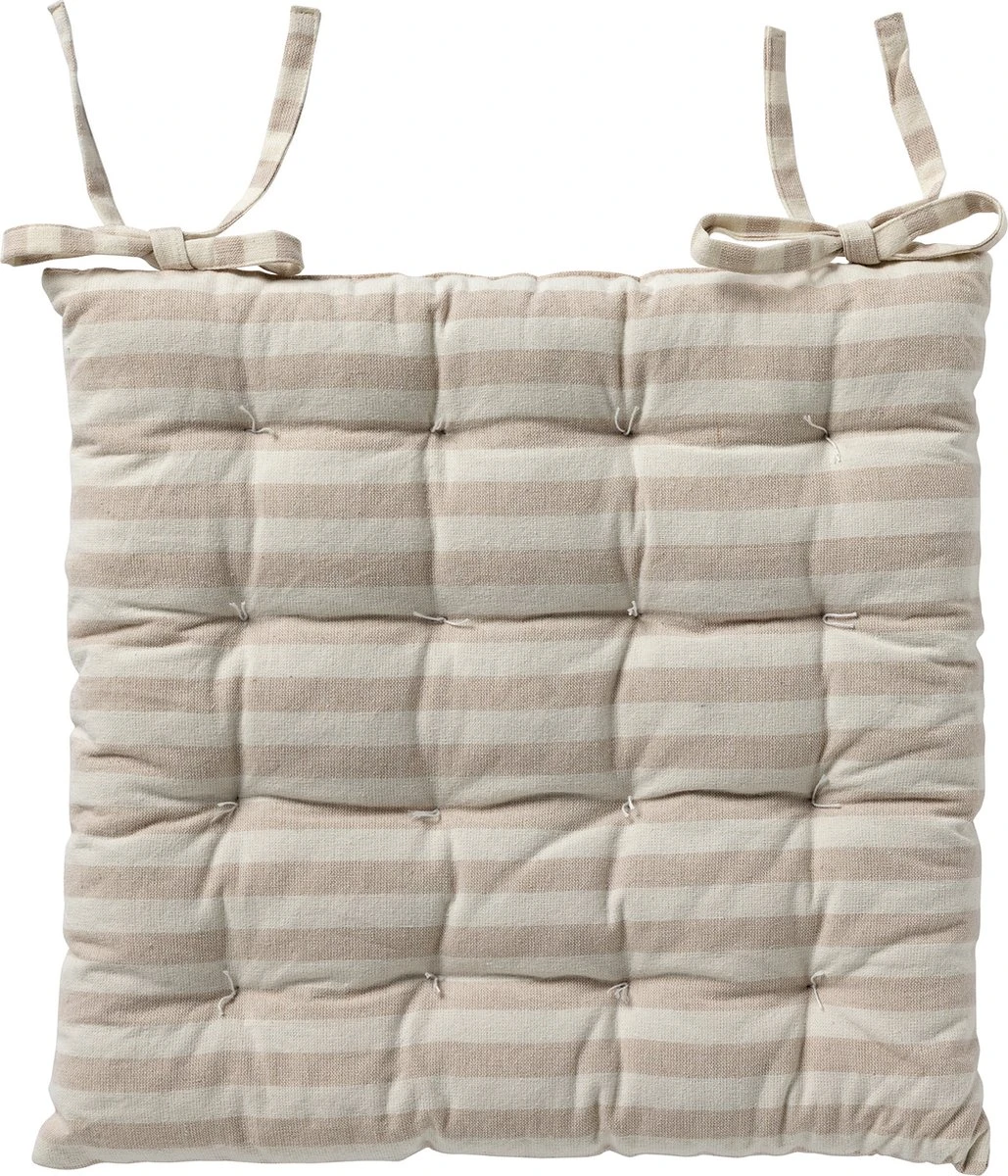 Dutch Decor - COOPER- Matraskussen Met Gestreept Motief- Pumice Stone - Vierkant - 40x40 Cm - Zitkussen