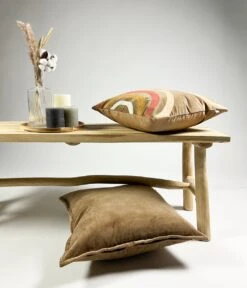 RODY - Kussenhoes Velvet - 45x45 Cm - Tobacco Brown - Bruin - Retro Dessin - Exclusief Binnenkussen -Dutch Decor 1029x1200