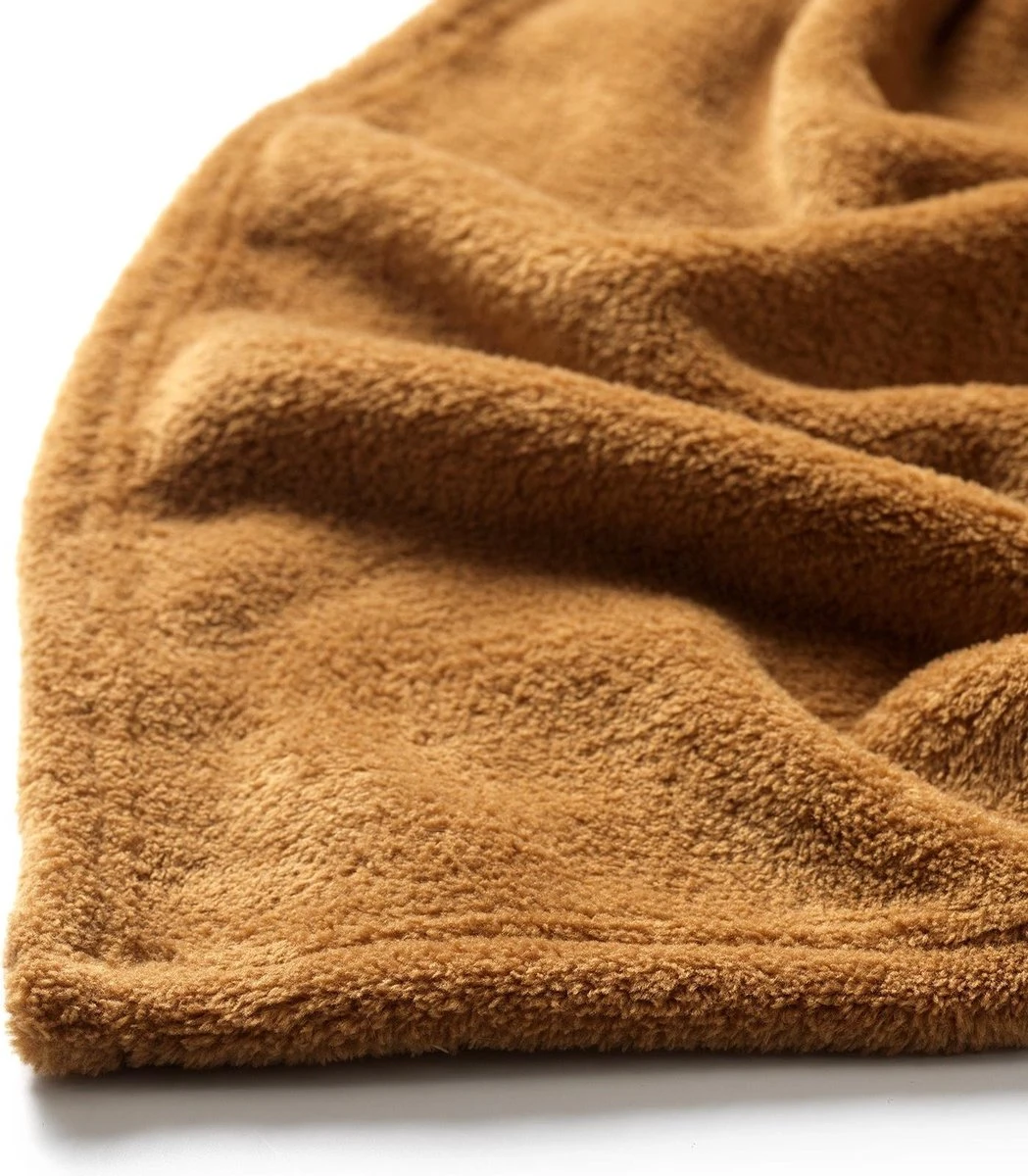 Dutch Decor - HARVEY - Plaid Fleece 150x200 Cm - Tobacco Brown - Bruin - Superzacht - Deken 3 Dutch Decor - HARVEY - Plaid Fleece 150x200 Cm - Tobacco Brown - Bruin - Superzacht - Deken - Afbeelding 3