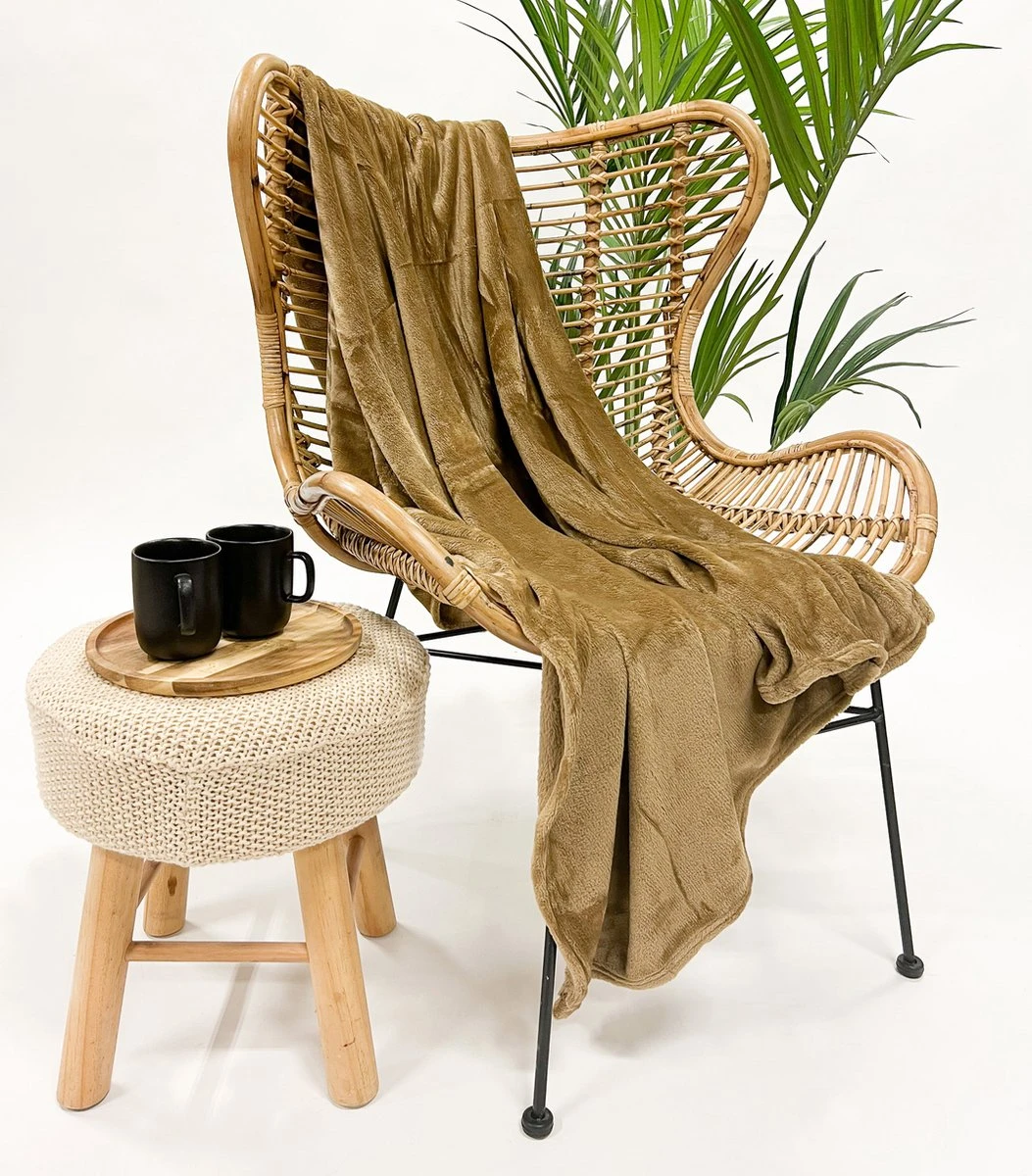 Dutch Decor - SIDNEY - Plaid 140x180 Cm Tobacco Brown- Bruin - 100% Polyester - Deken 2 Dutch Decor - SIDNEY - Plaid 140x180 Cm Tobacco Brown- Bruin - 100% Polyester - Deken - Afbeelding 2