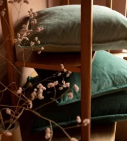 Set Van 2 Sierkussens - Dutch Decor CAITH - 50x50 Cm - Velvet - Jadeite - Lichtgroen – Unikleur – Inclusief Binnenkussens -Dutch Decor 1075x1200