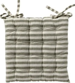 Dutch Decor - COOPER- Matraskussen Met Gestreept Motief- Olive Branch - Vierkant - 40x40 Cm - Zitkussen