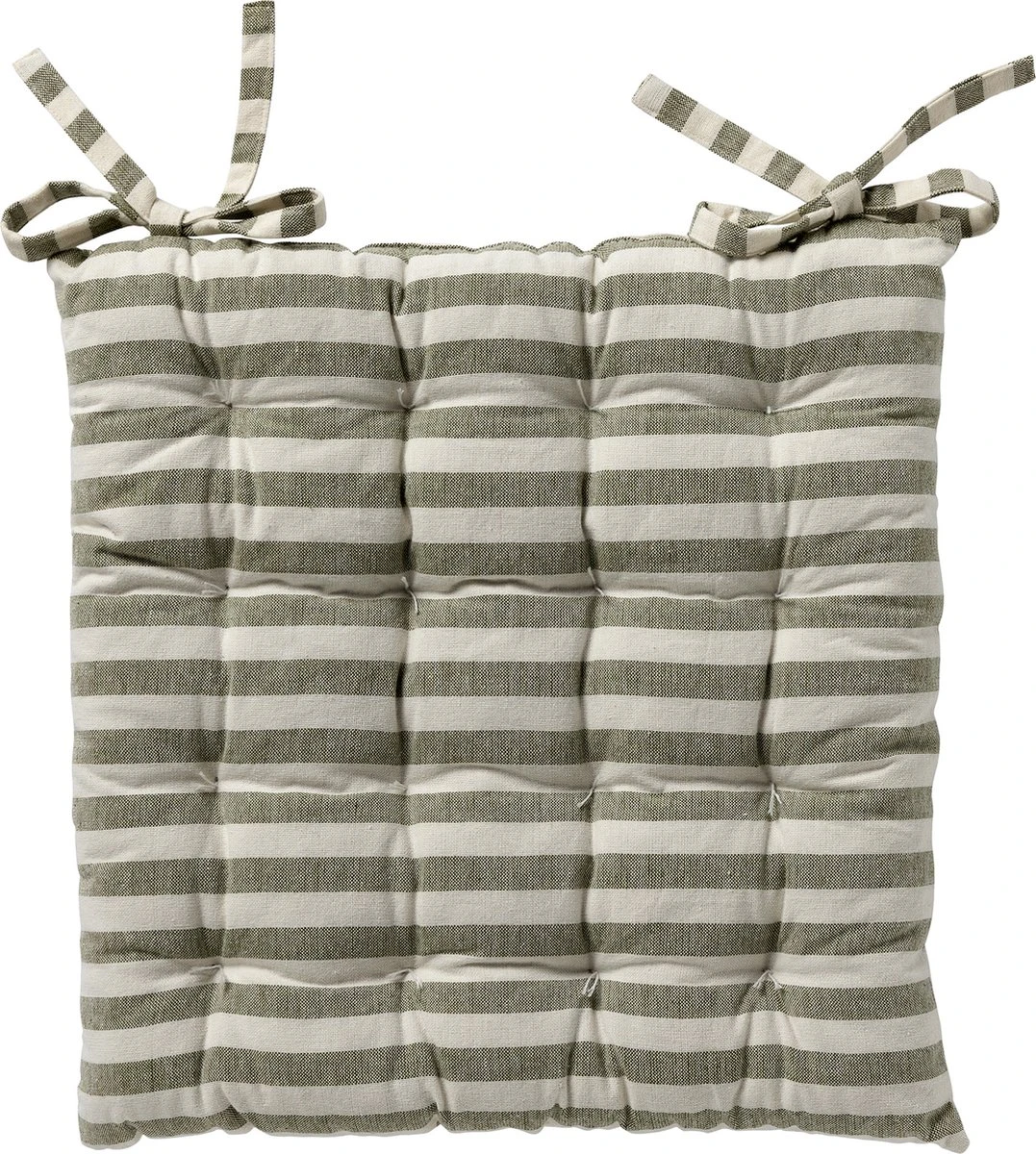 Dutch Decor - COOPER- Matraskussen Met Gestreept Motief- Olive Branch - Vierkant - 40x40 Cm - Zitkussen