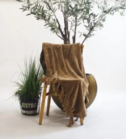 Dutch Decor - ZIGGY - Plaid Van Fleece 140x180 Cm Tobacco Brown - Bruin - Deken -Dutch Decor 1081x1200