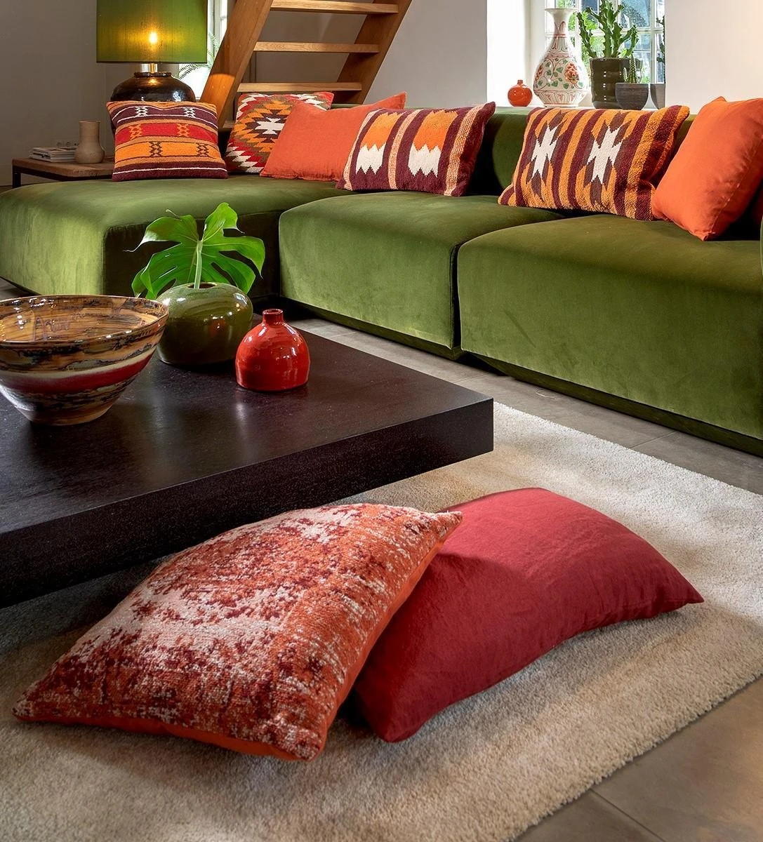 NALU - Kussenhoes Kelim Merlot 40x60 Cm - Rood - Exclusief Binnenkussen 4 NALU - Kussenhoes Kelim Merlot 40x60 Cm - Rood - Exclusief Binnenkussen - Afbeelding 4