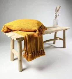 Dutch Decor - JUNE - Plaid Van Katoen 140x180 Cm Golden Glow - Geel - Deken -Dutch Decor 1089x1200