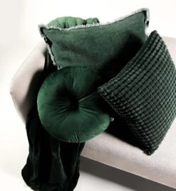 ROME - Kussenhoes Uni 45x45 Cm - Mountain View - Donkergroen - Exclusief Binnenkussen -Dutch Decor 1103x1200