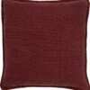 BOWIE - Sierkussen Van Gewassen Katoen Merlot 45x45 Cm - Rood - Inclusief Binnenvulling