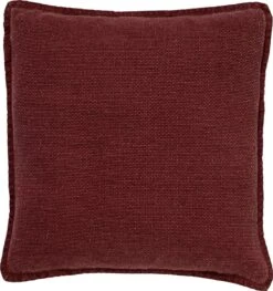 BOWIE - Kussenhoes Gewassen Katoen 45x45 Cm - Merlot - Rood - Met Rits 12 BOWIE - Kussenhoes Gewassen Katoen 45x45 Cm - Merlot - Rood - Met Rits -Dutch Decor 1127x1200