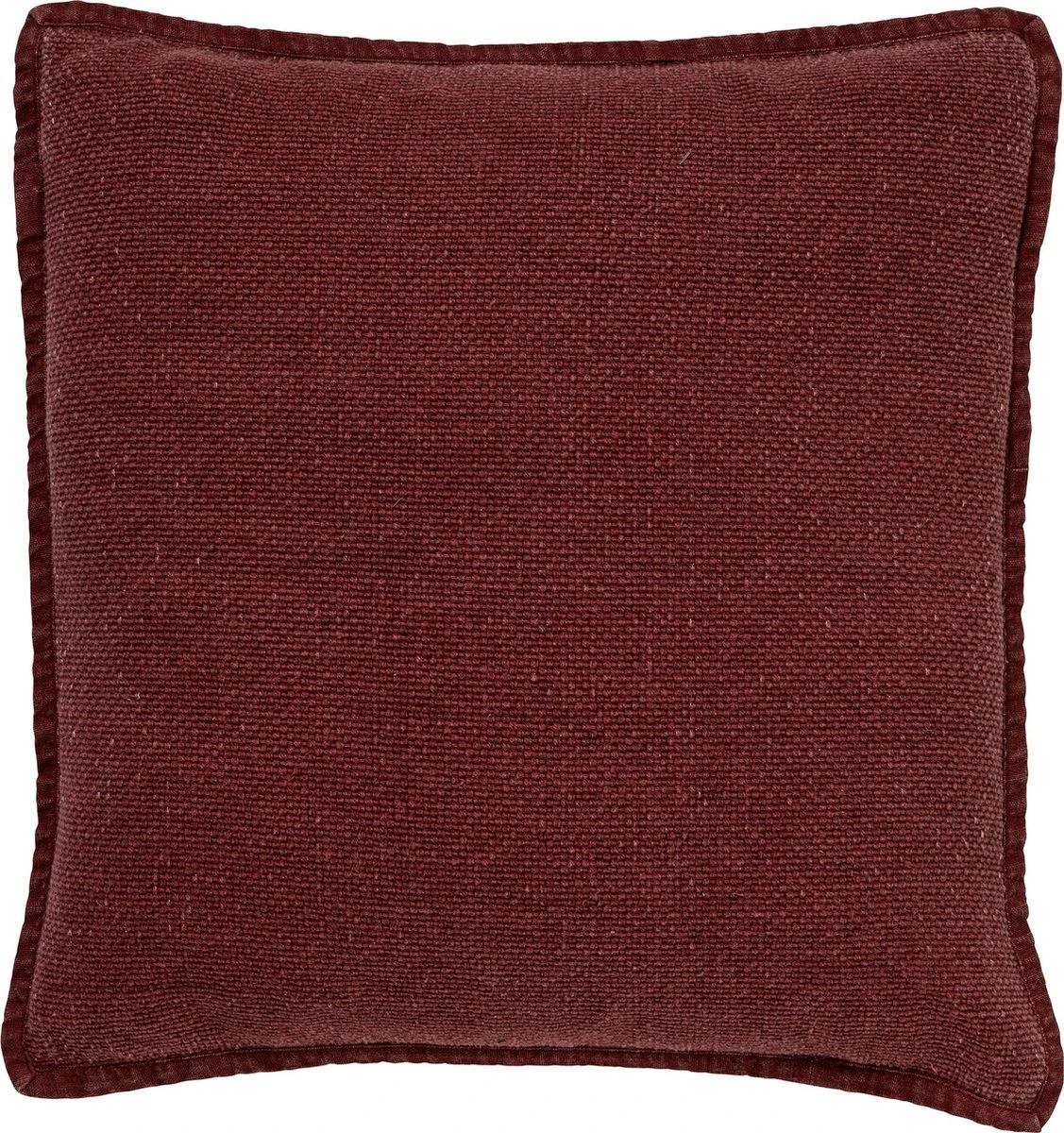 BOWIE - Kussenhoes Gewassen Katoen 45x45 Cm - Merlot - Rood - Met Rits 6 BOWIE - Kussenhoes Gewassen Katoen 45x45 Cm - Merlot - Rood - Met Rits - Afbeelding 6