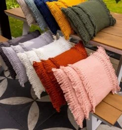 FARA - Sierkussen Van Katoen 40x60 Cm Muted Clay - Roze - Inclusief Binnenvulling -Dutch Decor 1129x1200