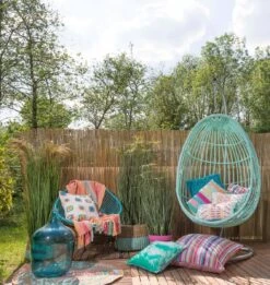 SAKLAN - Kussenhoes Kraaltjes - 45x45 Cm - Aztec - Groen - Geel - Wit - Rood - Roze - Oranje -blauw - 100% Katoen - Exclusief Binnenkussen -Dutch Decor 1134x1200