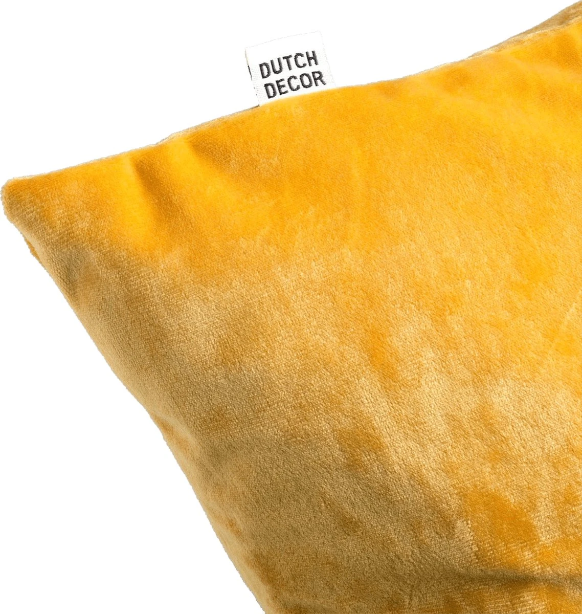 SKY - Sierkussen Velvet 45x45 Cm - Golden Glow - Geel - Inclusief Binnenvulling 4 SKY - Sierkussen Velvet 45x45 Cm - Golden Glow - Geel - Inclusief Binnenvulling - Afbeelding 4