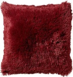 FLUFFY - Sierkussen Unikleur 60x60 Cm - Red Plum - Donkerroze - Inclusief Binnenvulling -Dutch Decor 1144x1200 1