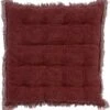 Dutch Decor - BURTO - Stoelkussen Van Gewassen Katoen Merlot 40x40 Cm - Rood - Zitkussen