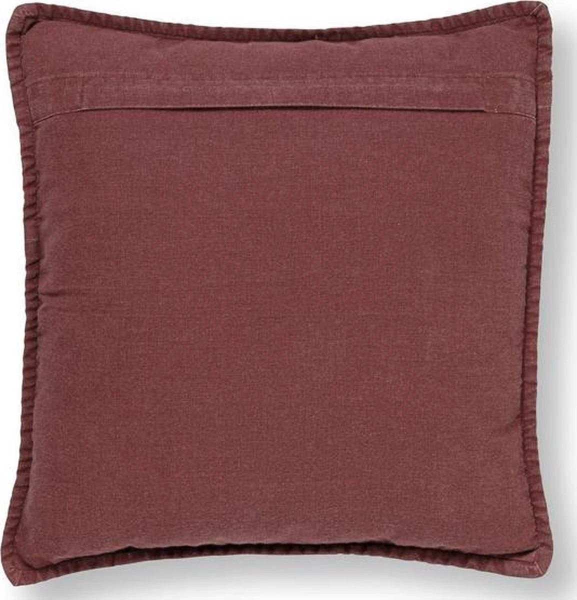 BOWIE - Kussenhoes Gewassen Katoen 45x45 Cm - Merlot - Rood - Met Rits 3 BOWIE - Kussenhoes Gewassen Katoen 45x45 Cm - Merlot - Rood - Met Rits - Afbeelding 3