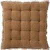 Dutch Decor - BURTO - Stoelkussen Van Gewassen Katoen Tobacco Brown 40x40 Cm - Bruin - Zitkussen