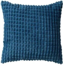 ROME - Sierkussen Uni 45x45 Cm - Insignia Blue - Donkerblauw - Inclusief Binnenvulling -Dutch Decor 1159x1200