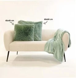 FLUFFY - Kussenhoes Unikleur 45x45 Cm - Jadeite - Lichtgroen - Exclusief Binnenkussen -Dutch Decor 1165x1200 3