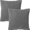 Set Van 2- Dutch Decor ROME- Kussenhoezen Unikleur Charcoal Grey 45x45 Cm - Grijs