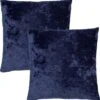 Set Van 2 Sierkussens - Dutch Decor SKY 45x45 Cm - Unikleur Velvet - Insignia Blue - Donkerblauw