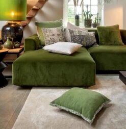 Dutch Decor BURTO - Sierkussen Van Gewassen Katoen Calliste Green 45x45 Cm - Groen - Inclusief Binnenkussen -Dutch Decor 1170x1200 6