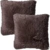 Set Van 2- Dutch Decor FLUFFY - Kussenhoezen Unikleur Driftwood 45x45 Cm - Taupe