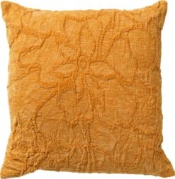 FLORA - Kussenhoes 45x45 Cm Golden Glow - Geel - Exclusief Binnenkussen