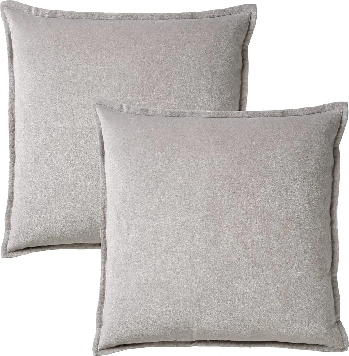 Set Van 2 Kussenhoezen - Dutch Decor CAITH - 50x50 Cm - Velvet - Micro Chip - Lichtgrijs - Unikleur 4 Set Van 2 Kussenhoezen - Dutch Decor CAITH - 50x50 Cm - Velvet - Micro Chip - Lichtgrijs - Unikleur - Afbeelding 4