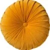 Dutch Decor - KAJA - Sierkussen Rond Velvet 40 Cm - Golden Glow - Geel