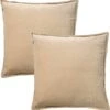 Set Van 2 Kussenhoezen - Dutch Decor CAITH - 50x50 Cm - Velvet - Pumice Stone - Beige - Unikleur