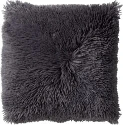 FLUFFY - Kussenhoes Unikleur 45x45 Cm - Charcoal Gray - Antraciet - Exclusief Binnenkussen -Dutch Decor 1179x1200 7