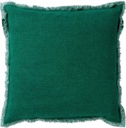 BURTO - Sierkussen Van Gewassen Katoen Galapagos Green 45x45 Cm - Inclusief Binnenkussen