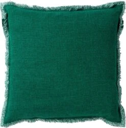 BURTO - Kussenhoes Van Gewassen Katoen Galapagos Green 60x60 Cm - Groen - Met Rits
