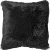 FLUFFY - Sierkussen Unikleur 60x60 Cm - Raven - Zwart - Inclusief Binnenvulling
