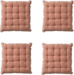 Set Van 4 - Dutch Decor BURTO - Stoelkussen Van Gewassen Katoen Muted Clay 40x40 Cm - Roze - Zitkussen -Dutch Decor 1181x1200 7
