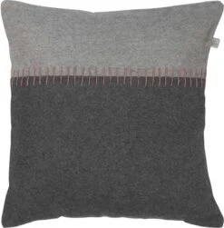 GIMSE - Sierkussen 45x45 Cm - Donkergrijs - 100% Wol - Inclusief Binnenvulling
