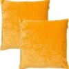 Set Van 2 Sierkussens - Dutch Decor SKY 45x45 Cm - Unikleur Velvet - Golden Glow - Geel