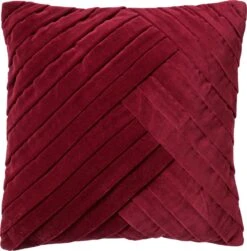 GIDI - Sierkussen Velvet 45x45 Cm Merlot - Rood - Inclusief Binnenvulling