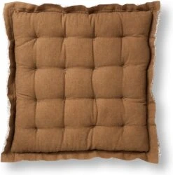 Set Van 4 - Dutch Decor BURTO - Stoelkussen Van Gewassen Katoen Tobacco Brown 40x40 Cm - Bruin - Zitkussen -Dutch Decor 1184x1200 12