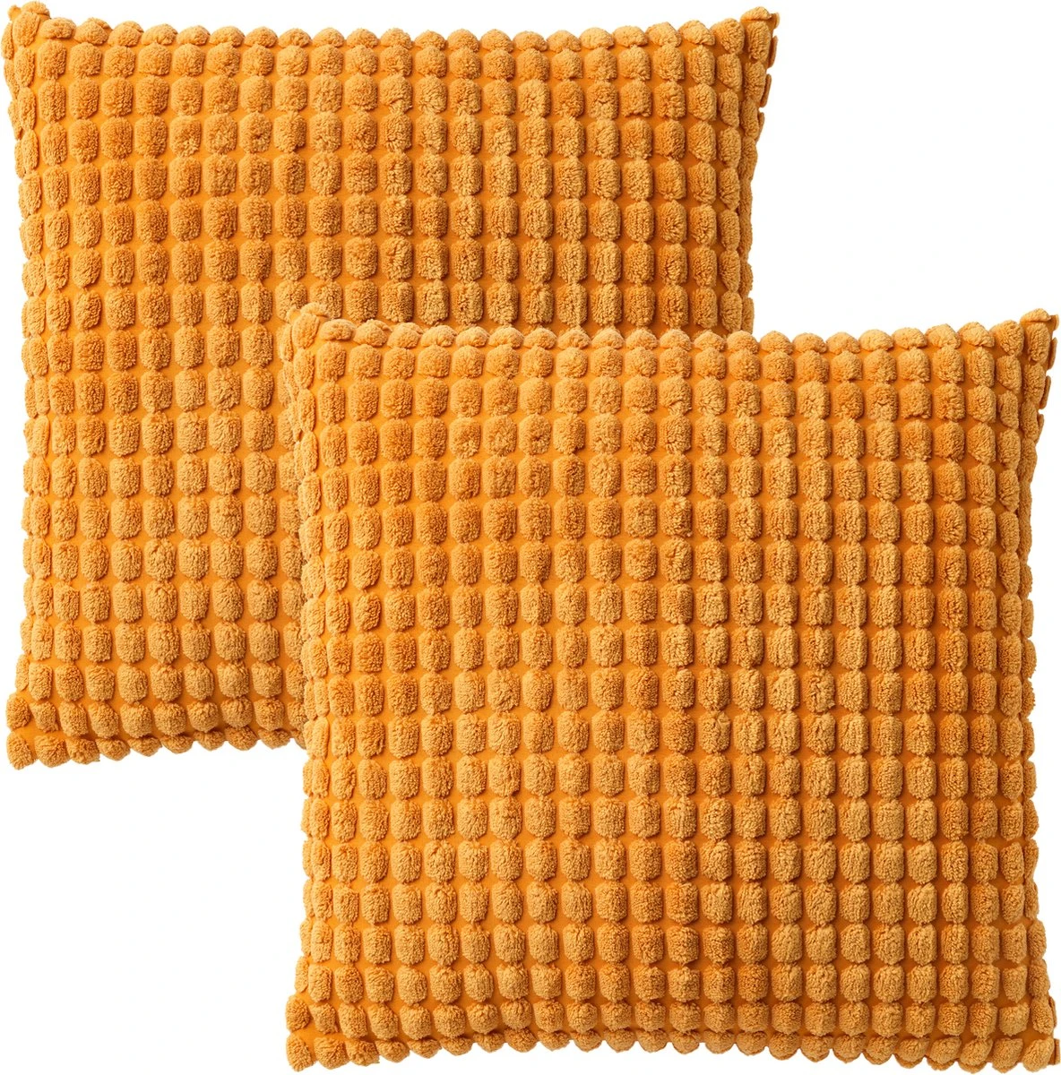Set Van 2- Dutch Decor ROME- Kussenhoezen Unikleur Golden Glow 45x45 Cm - Geel 1 Set Van 2- Dutch Decor ROME- Kussenhoezen Unikleur Golden Glow 45x45 Cm - Geel