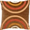 RODY - Kussenhoes Velvet - 45x45 Cm - Tobacco Brown - Bruin - Retro Dessin - Exclusief Binnenkussen