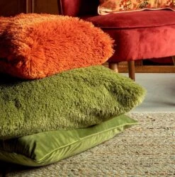 FLUFFY - Kussenhoes Unikleur 45x45 Cm - Potters Clay - Oranje - Exclusief Binnenkussen -Dutch Decor 1187x1200 3