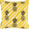 BIBI - Sierkussen Met Ananas Geel 45x45 Cm - Inclusief Binnenvulling