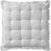 Dutch Decor - BURTO - Stoelkussen Van Gewassen Katoen Snow White 40x40 Cm - Wit - Zitkussen