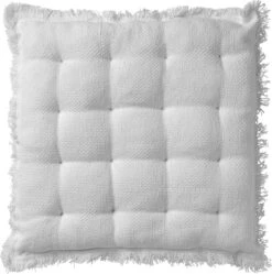 Dutch Decor - BURTO - Stoelkussen Van Gewassen Katoen Snow White 40x40 Cm - Wit - Zitkussen