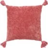 NINO - Kussenhoes Van Katoen 45x45 Cm Dusty Rose - Roze - Met Flosjes - Met Rits