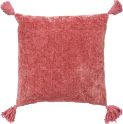 NINO - Kussenhoes Van Katoen 45x45 Cm Dusty Rose - Roze - Met Flosjes - Met Rits